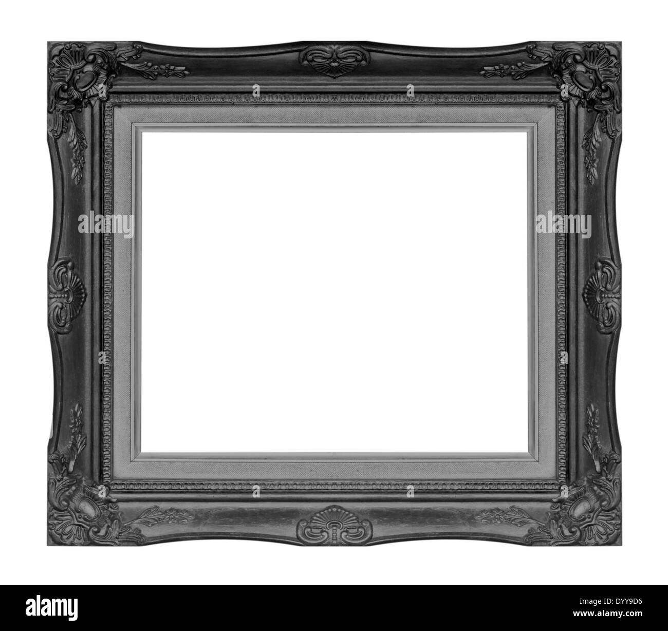 Rahmen gold Holz Bilderrahmen im weißen Hintergrund. Stockfoto