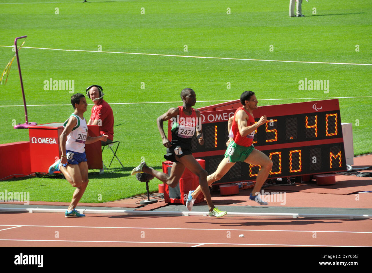 London 2012 Paralympische Leichtathletik-Veranstaltungen Stockfoto