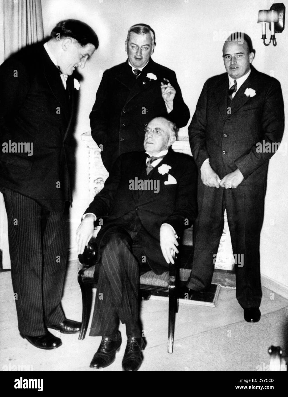 Ernst Hanfstaengl, Kenneth Brown, Franz Gürtner und Hans Frank, 1935 Stockfoto