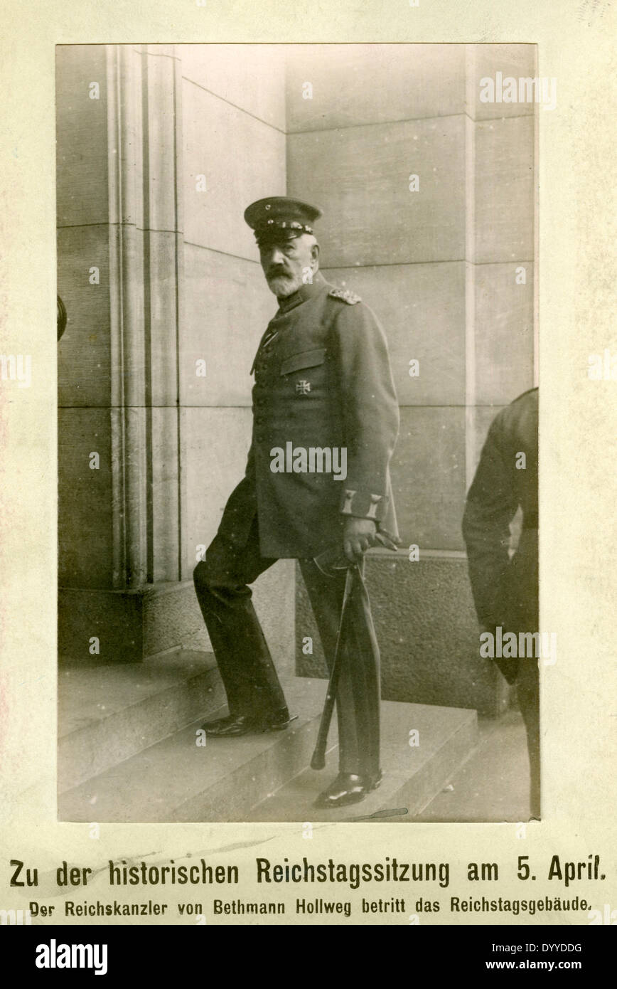 Theobald von Bethmann-Hollweg Eintritt in den Reichstag, 05.04.1916 Stockfoto