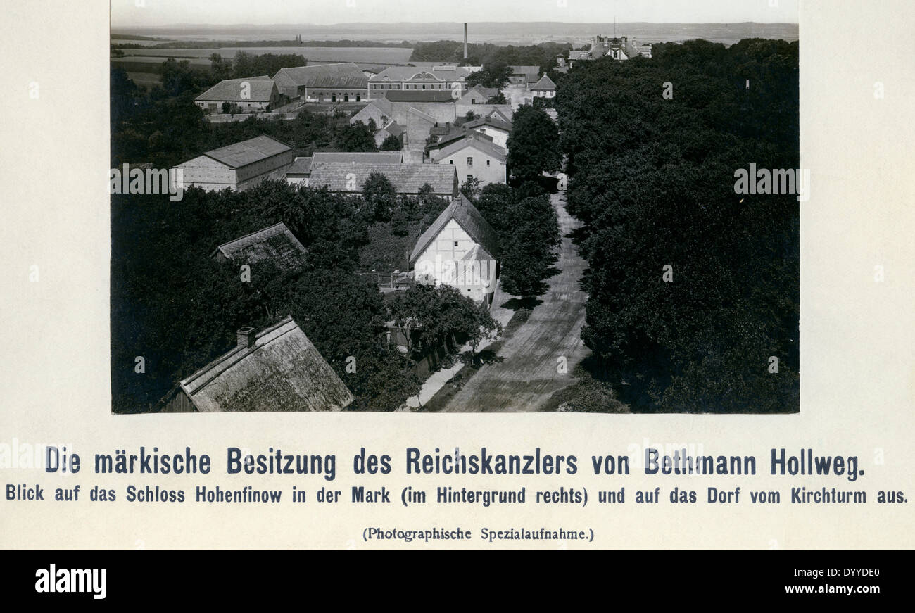 Nachlass von Theobald von Bethmann-Hollweg in Hohenfinow, 1909 Stockfoto