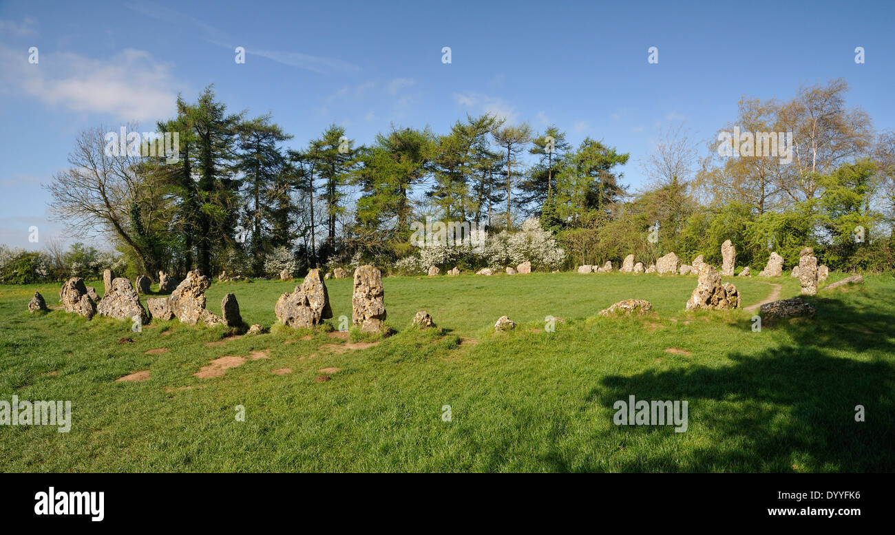 Die Könige Männer neolithische Steinkreis, Rollright Stones Stockfoto