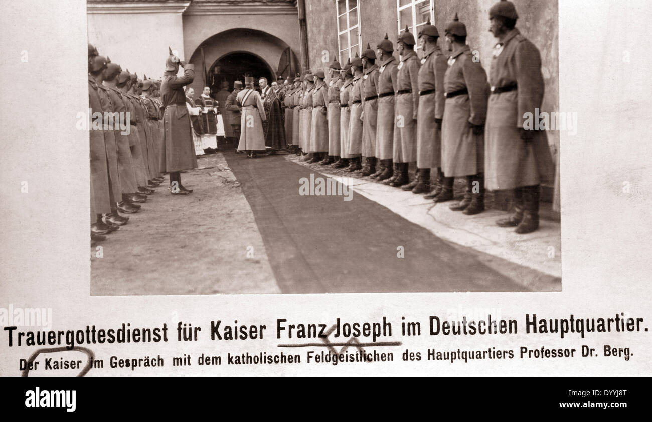 Wilhelm II. bei der Trauerfeier von Franz Joseph i., 1916 Stockfoto