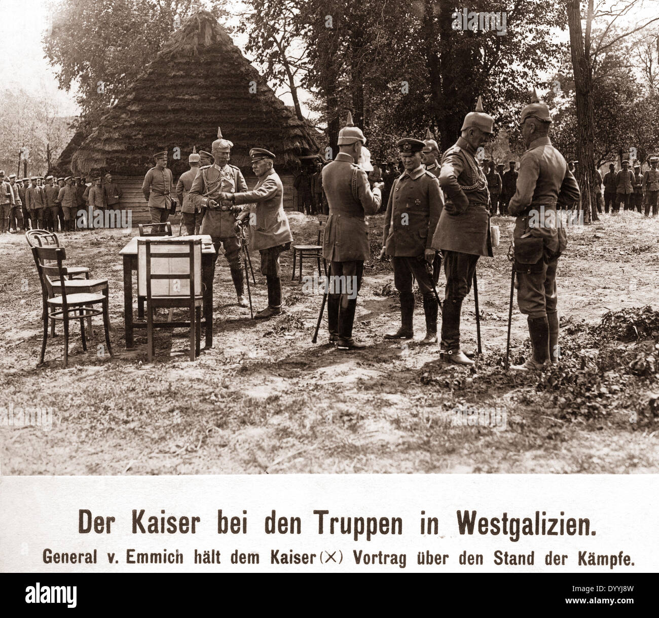 Wilhelm II. und Otto von Emmich in West-Galizien, 1915 Stockfoto