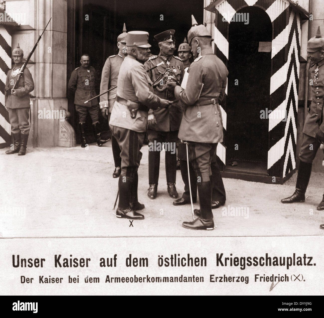 Wilhelm II. und Erzherzog Friedrich, Herzog von Teschen an der Ostfront