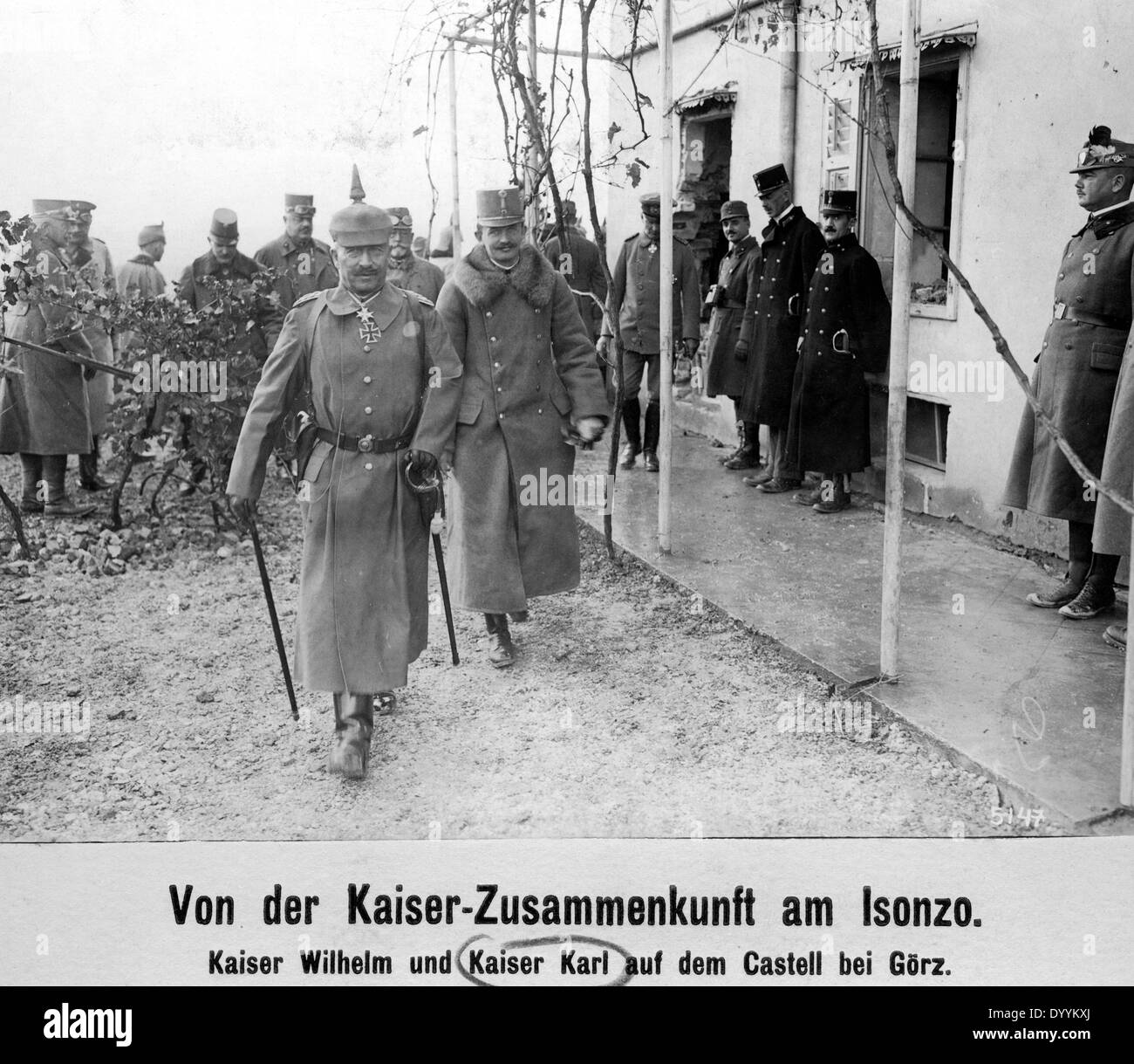 Kaiser Charles I. und Kaiser Wilhelm II. am Isonzo, 1918 Stockfoto