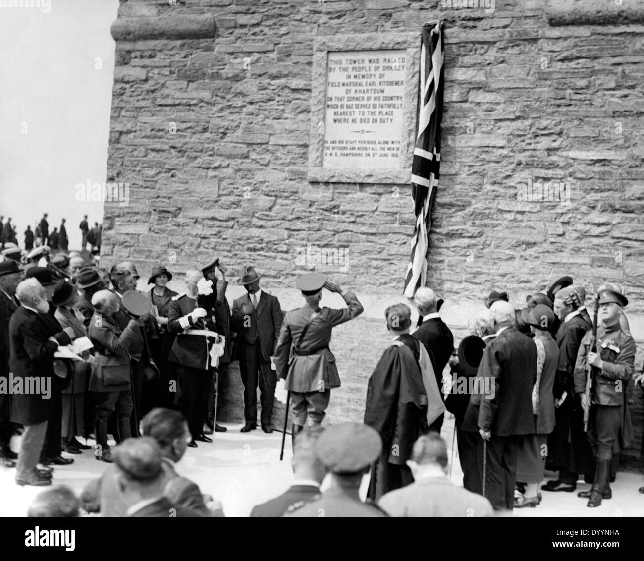 Enthüllung des Mahnmals Kitchener, 1926 Stockfoto