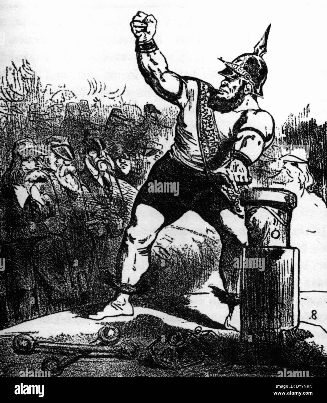 Französische Karikatur auf dem preußischen Rechtsgutachten, 1864 Stockfoto