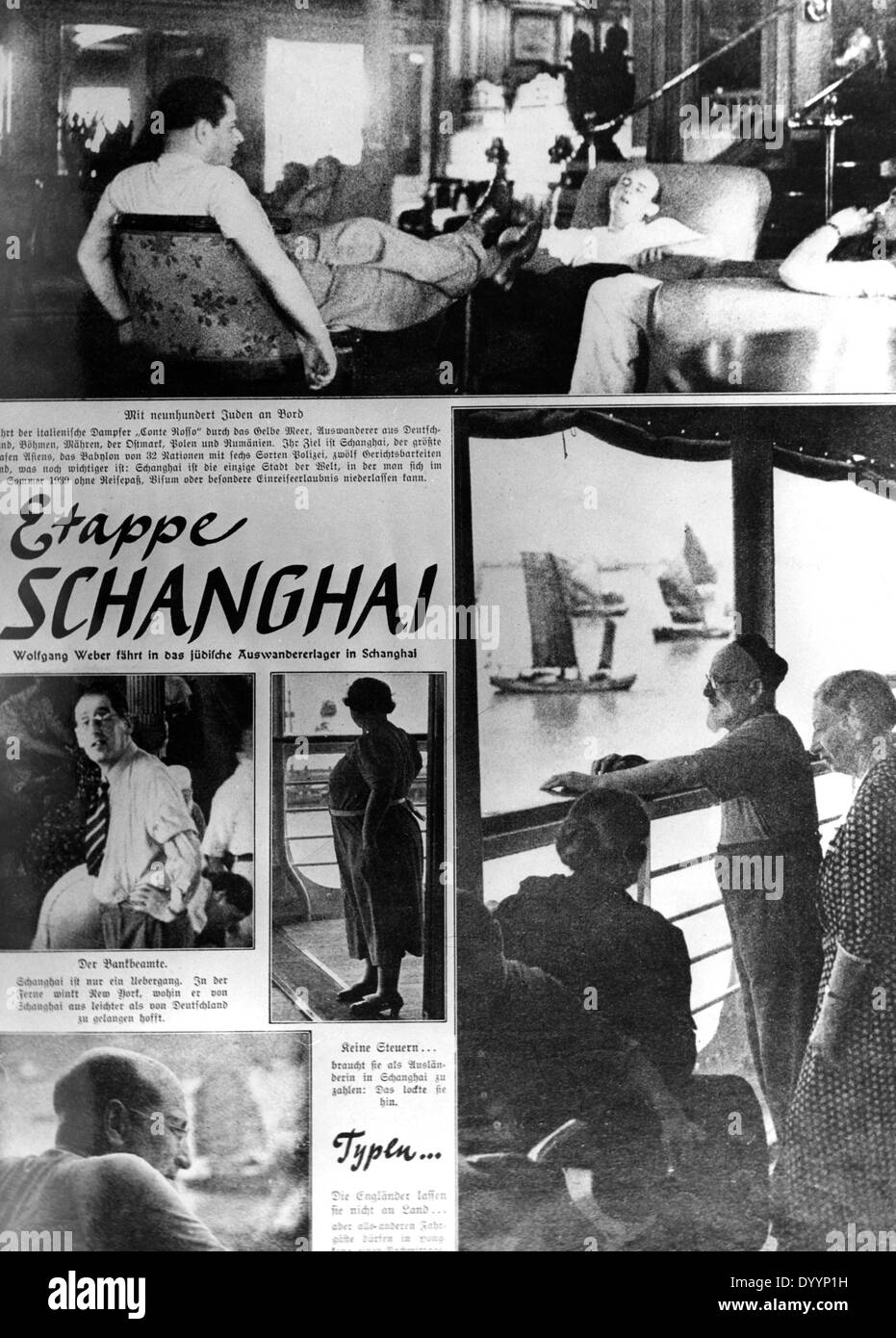 Anti-Semitic Bericht über Juden in Shanghai in der "Berliner Illustierten", 1940 Stockfoto