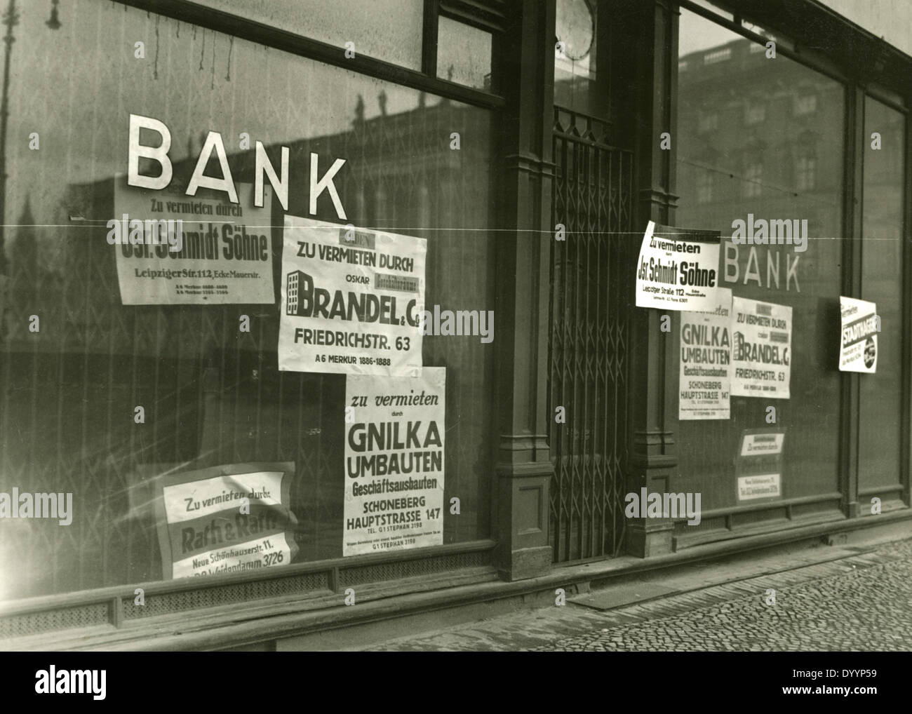 Weltwirtschaftskrise: Banken, Börse, eine freie Bank Gebäude in Berlin, 1932 Stockfoto