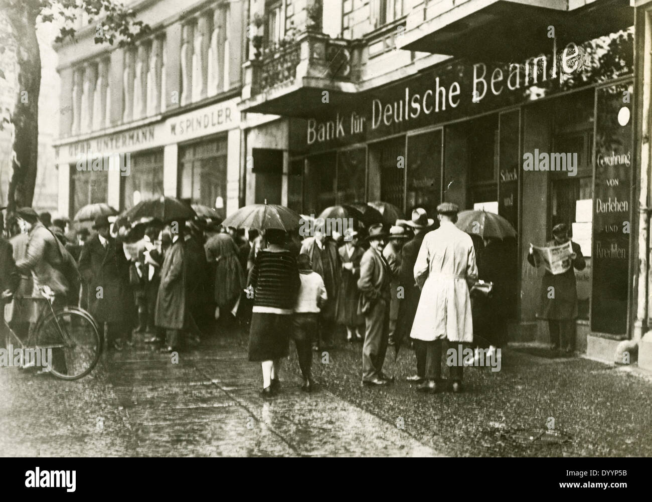 Weltwirtschaftskrise: Banken, Börse, Konkurs der Deutsche Beamte-Bank in Berlin, 1929/32 Stockfoto