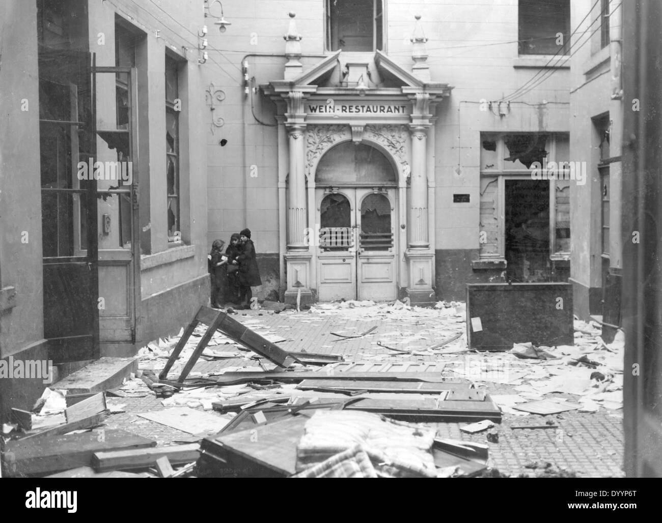 Zerstörten Haus in Aachen nach dem Abzug der Separatisten, 1923 Stockfoto