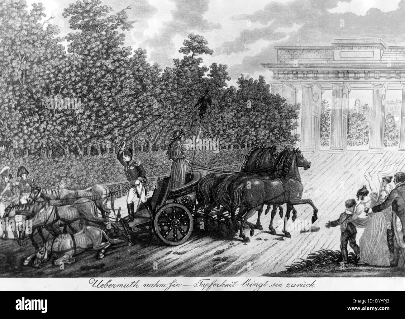 Napoleon nimmt die Quadriga des Brandenburger Tores, Paris, Berlin, 1807 Stockfoto
