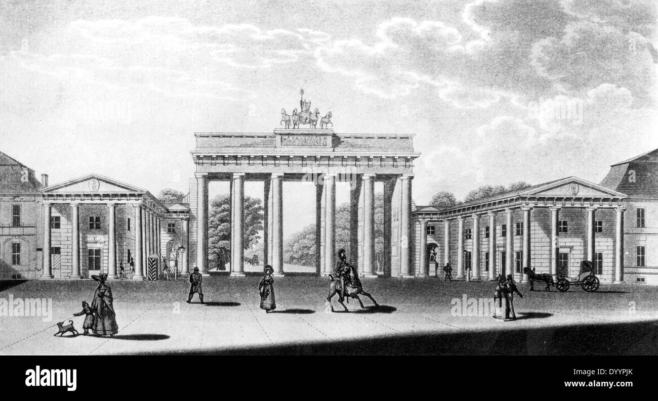 Bild vom Brandenburger Tor in Berlin, 1830 Stockfoto