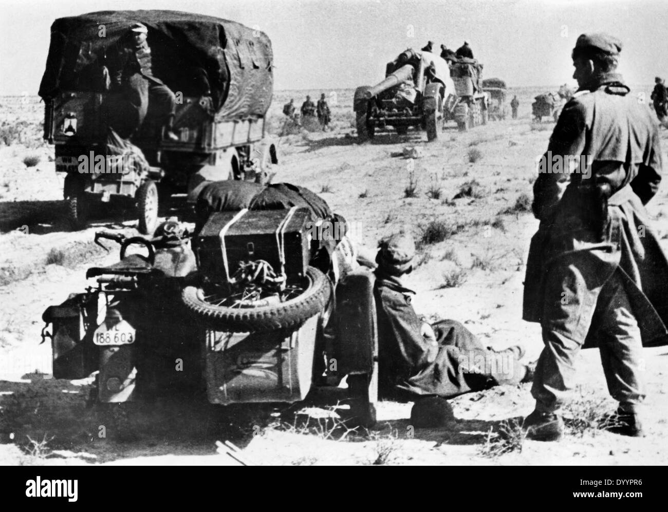 Militäraktion an der ägyptischen Grenze, Schlacht von El Alamein 1942 Stockfoto