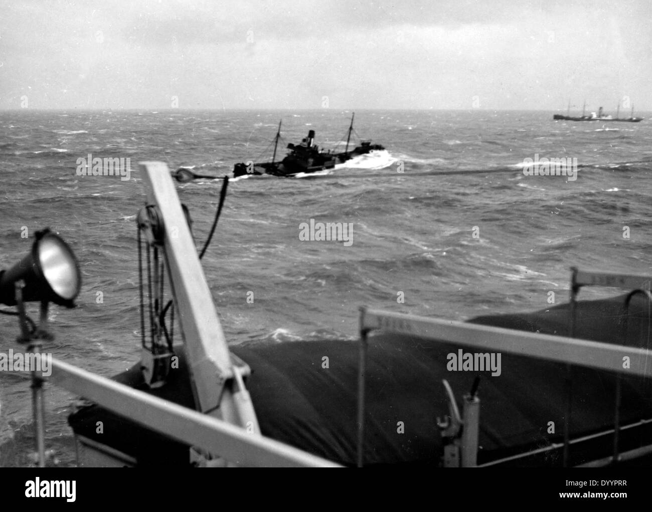 Rettung der Besatzung von der Ladung Dampfer "Pegaway" durch die "Wilhelm Gustloff", 1938 Stockfoto