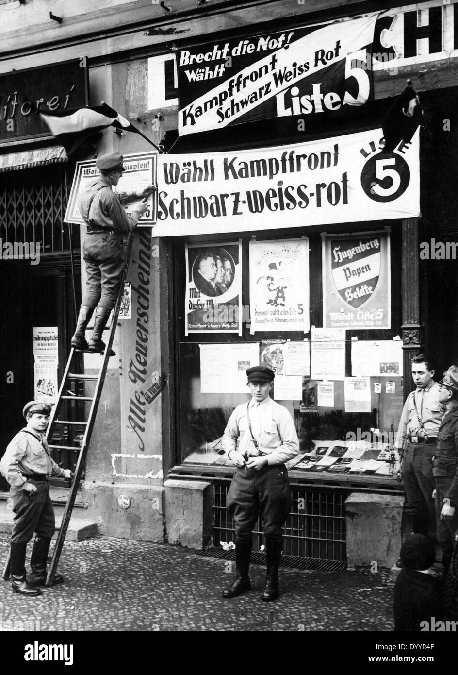 Deutsch-nationalistische Propaganda Shop, 1933 Stockfoto
