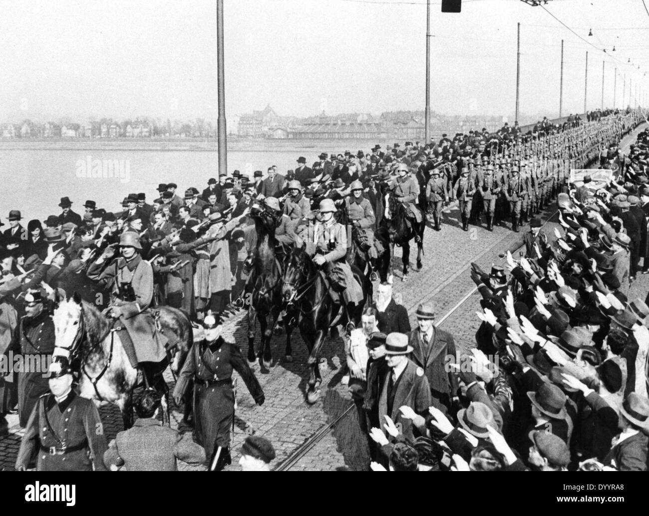 Besetzung des Rheinlandes am 07.03.1936 Stockfoto