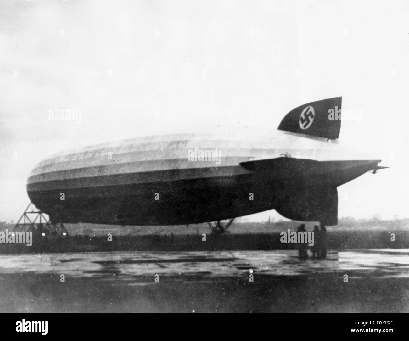Die Landung von LZ-127 Graf Zeppelin in Akron/Canton, 1933 Stockfoto