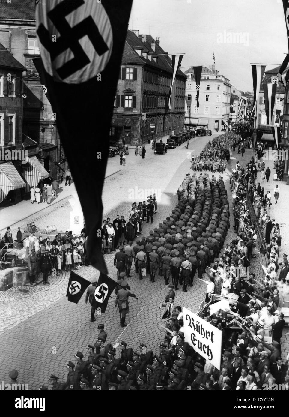 Parade der nationalsozialistischen Formationen in Bayreuth Stockfoto