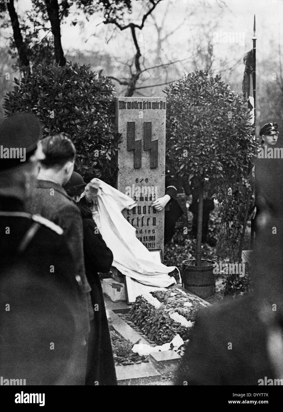 Steinerne Einweihung Denkmal für SS Mann Eduard Felsen, 1933 Stockfoto