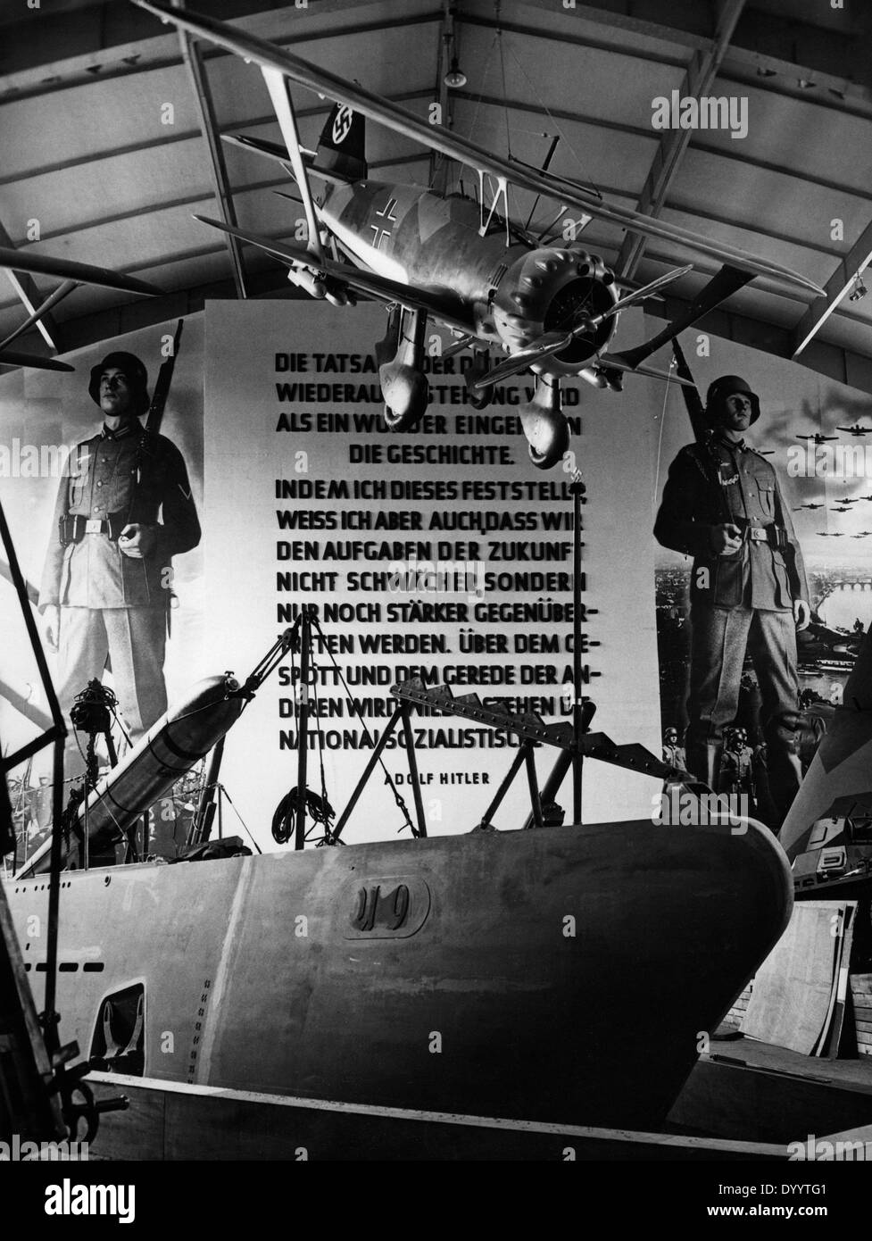 Militärische Ausstellung "Gib mir vier Jahre Zeit", 1937 Stockfoto