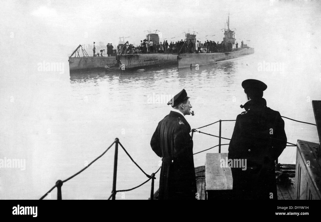 Lieferung von der deutschen Kriegsflotte nach Großbritannien, 1918 Stockfoto