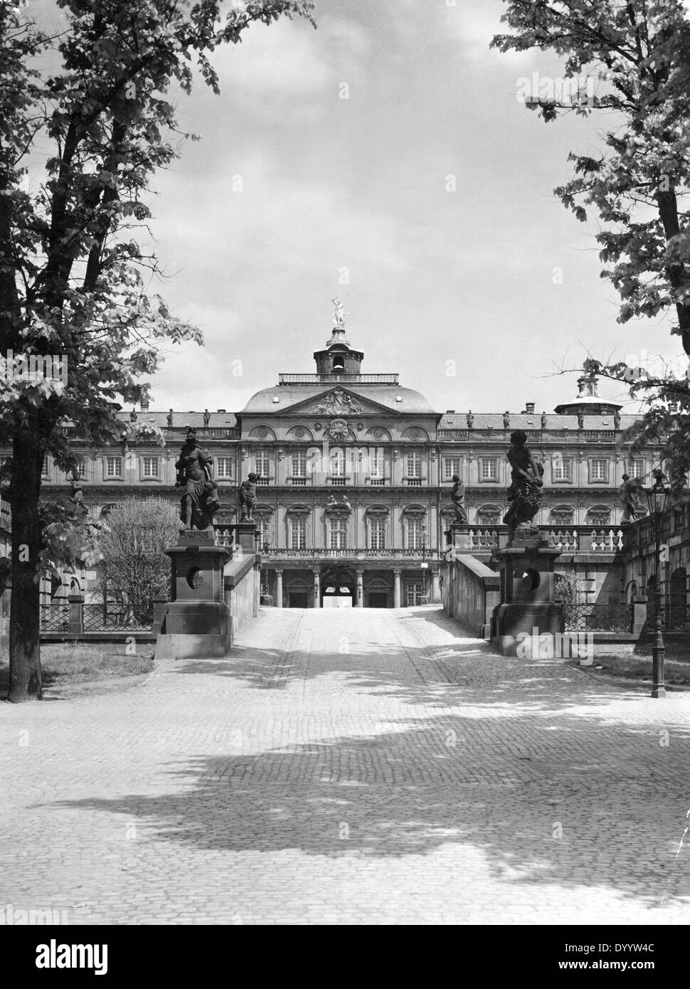 Das barocke Schloss Rastatt, 1930er Jahre Stockfoto