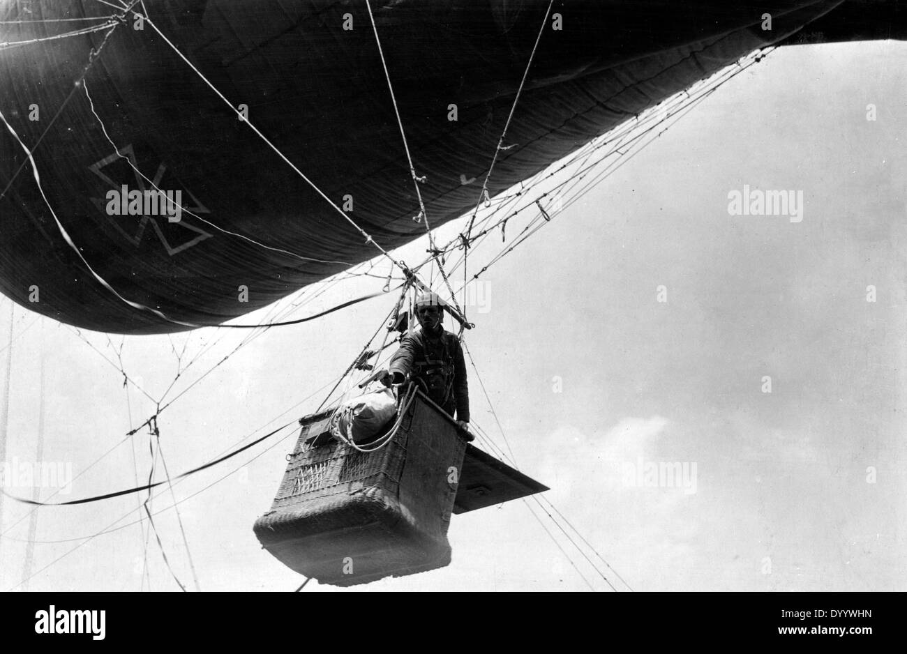 Ein Fesselballon in dem ersten Weltkrieg 1918 Stockfoto