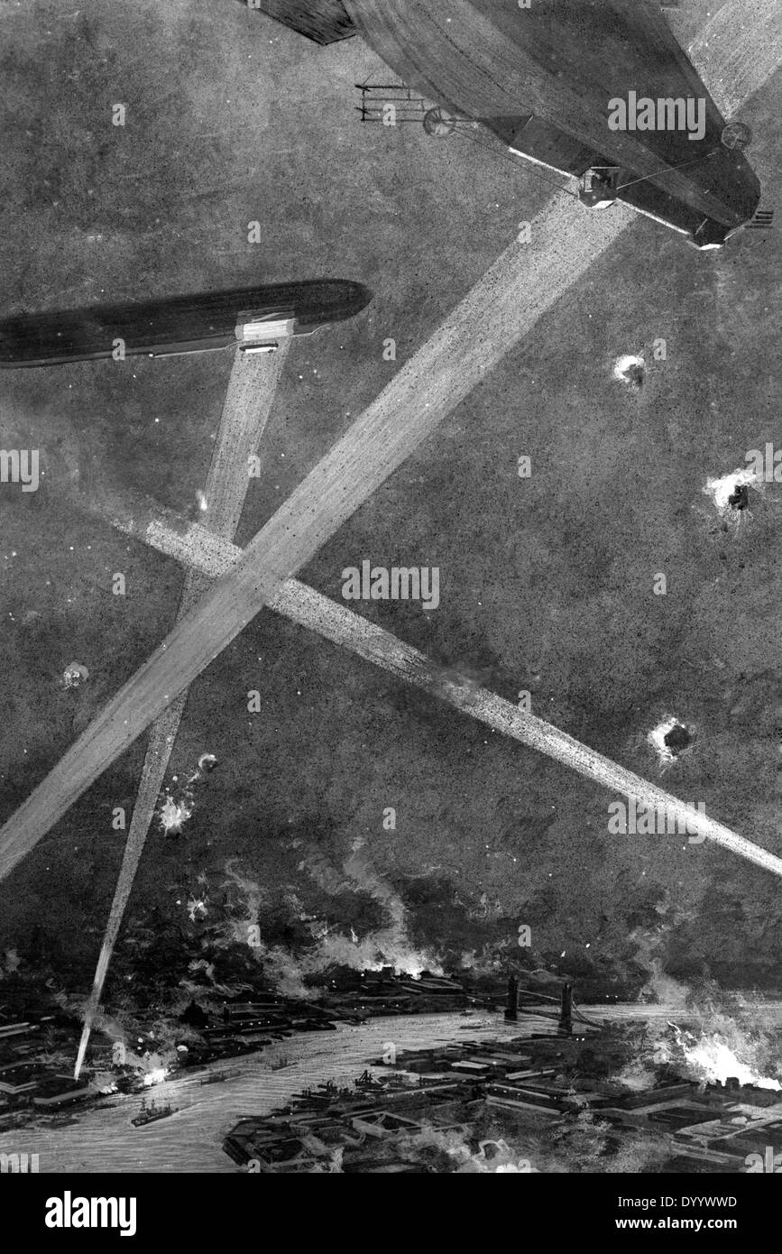 Deutscher Luftangriff auf London, 1915 Stockfoto