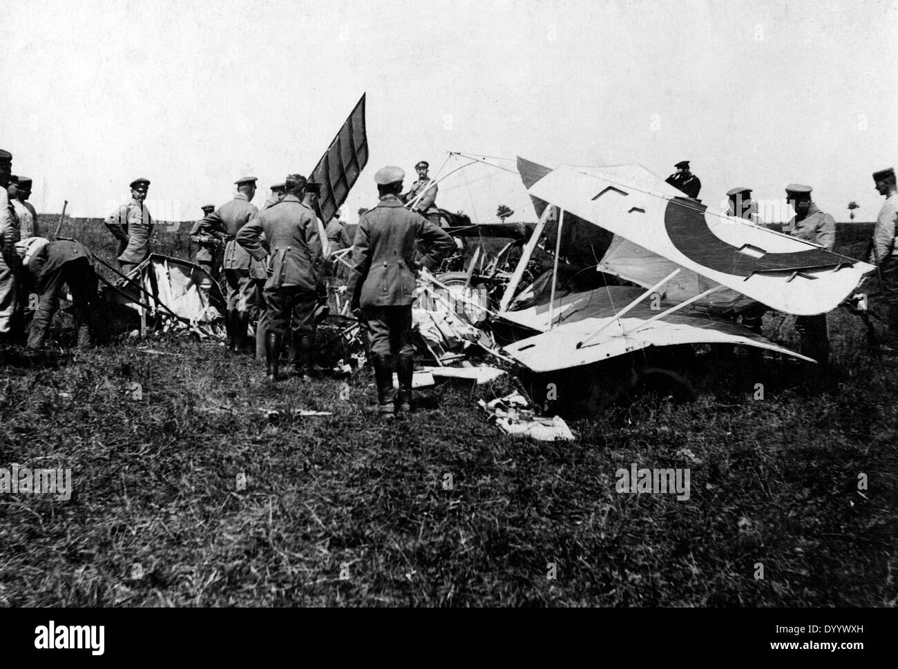 Wrack eines französischen Flugzeugs, 1916 Stockfoto