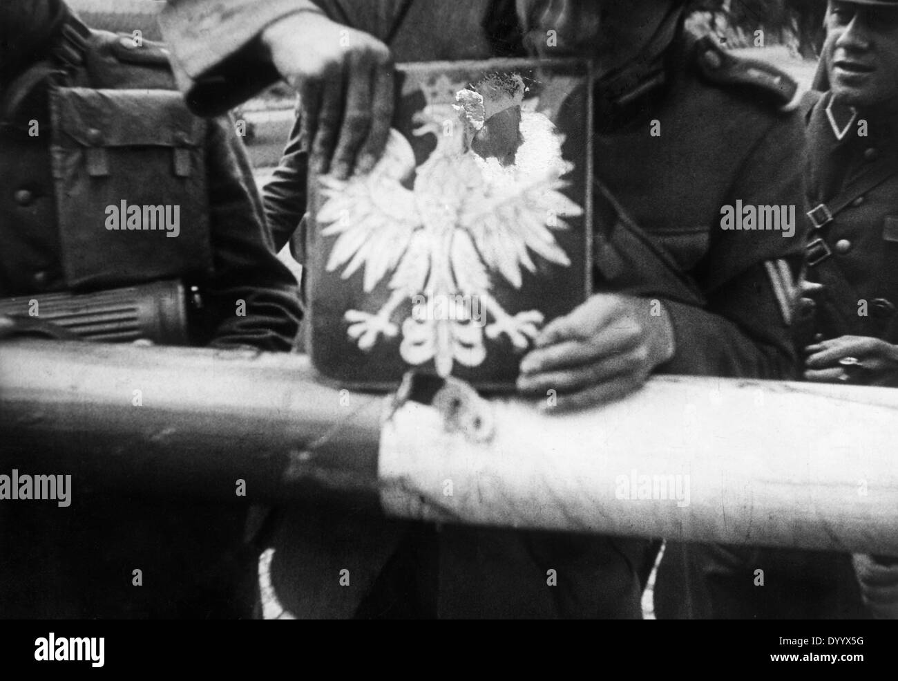 Beginn des Angriffs am 01.09.1939, überqueren deutsche Truppen die polnische Grenze, 1939 Stockfoto