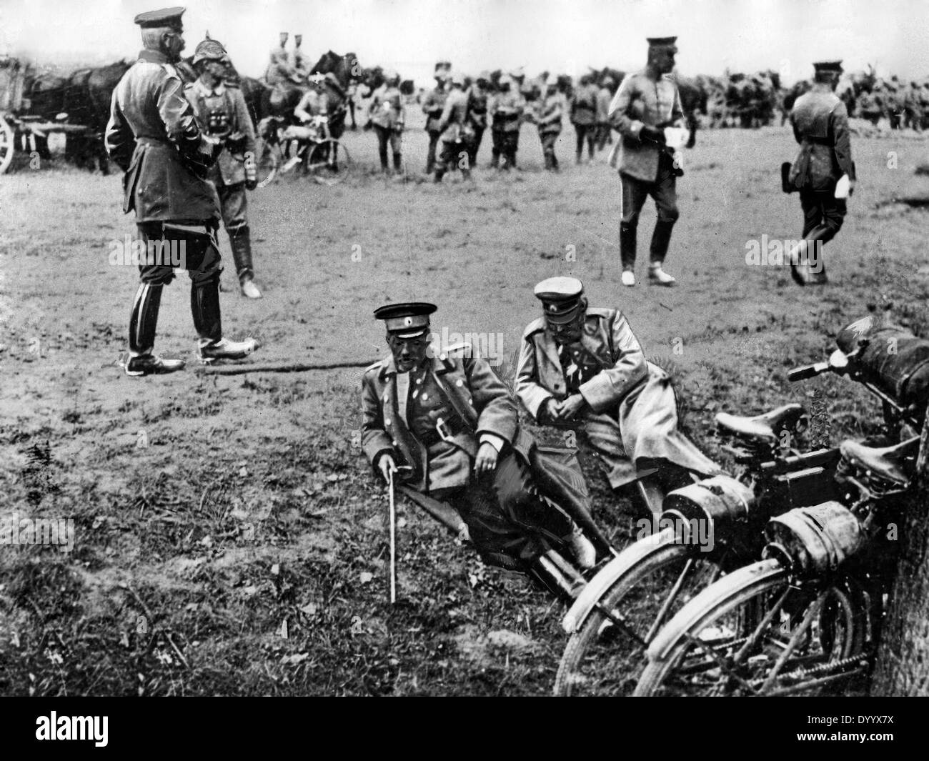 Ruhenden russischen Kriegsgefangenen, 1914 Stockfoto