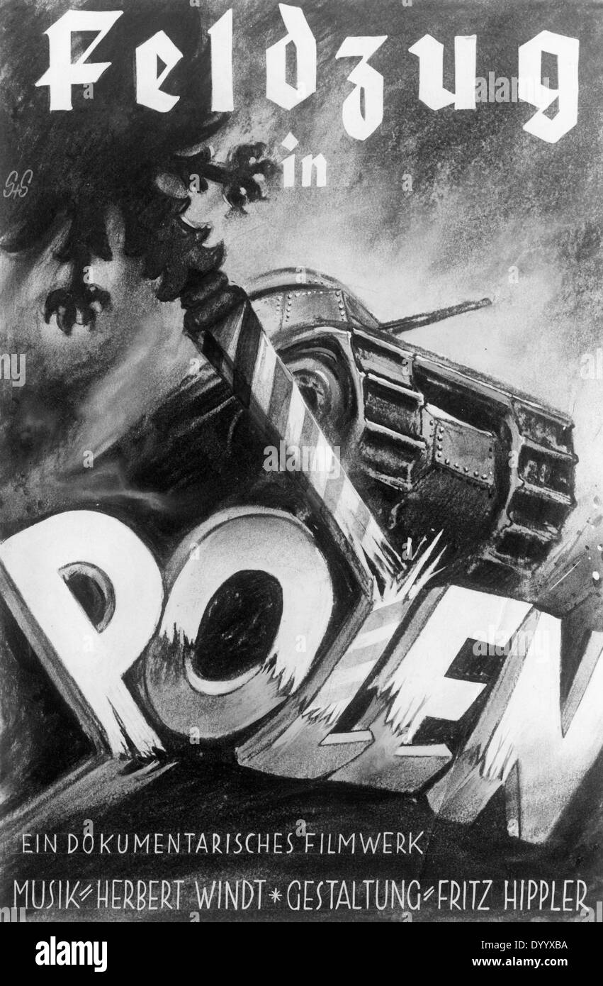 Deutsche Truppen, 1939, Filmplakat "Kampagne in Polen", 1940 Stockfoto