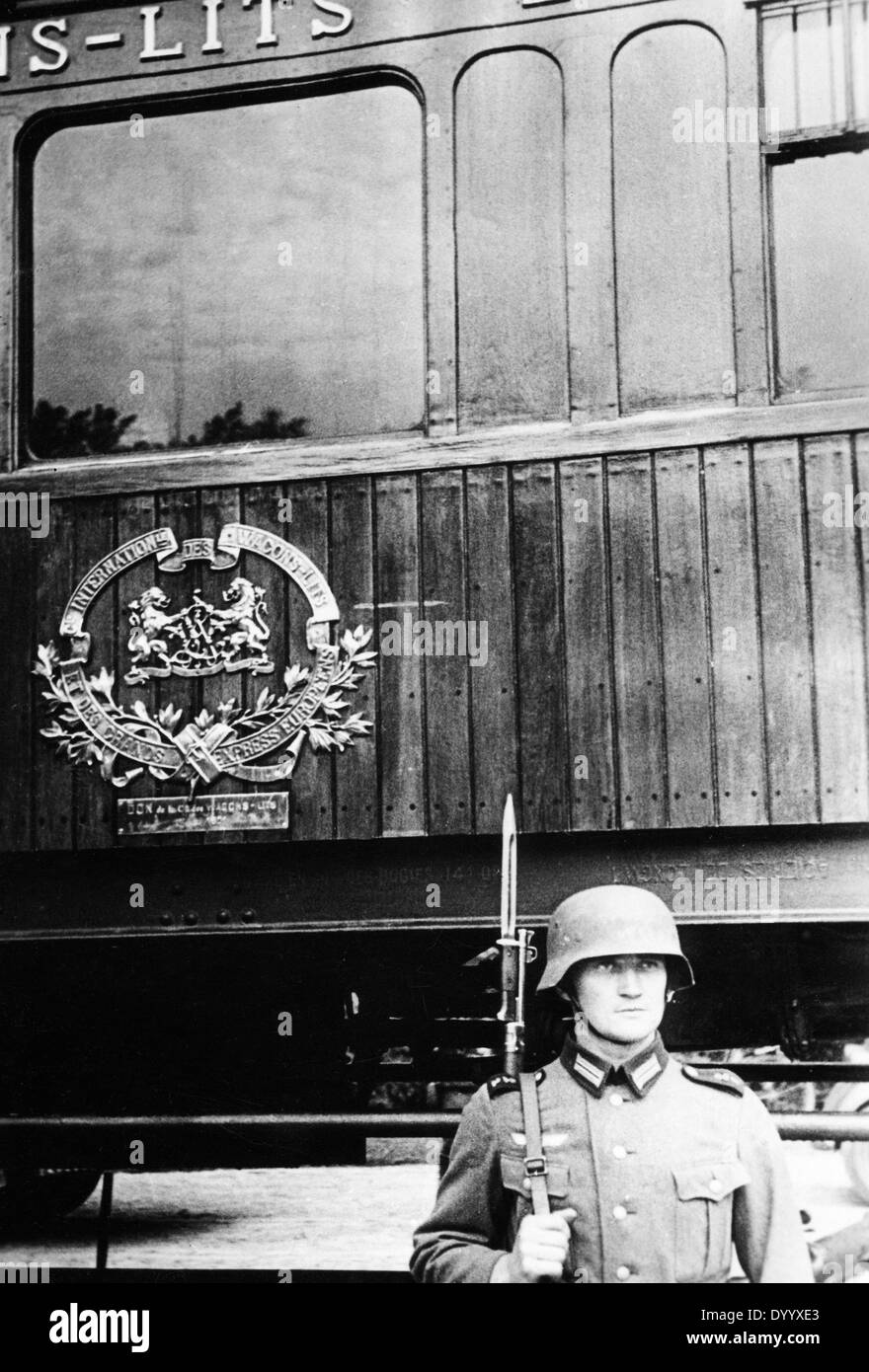 Unterzeichnung des Waffenstillstandes in Compiegne, 1940 - Limousine Stockfoto