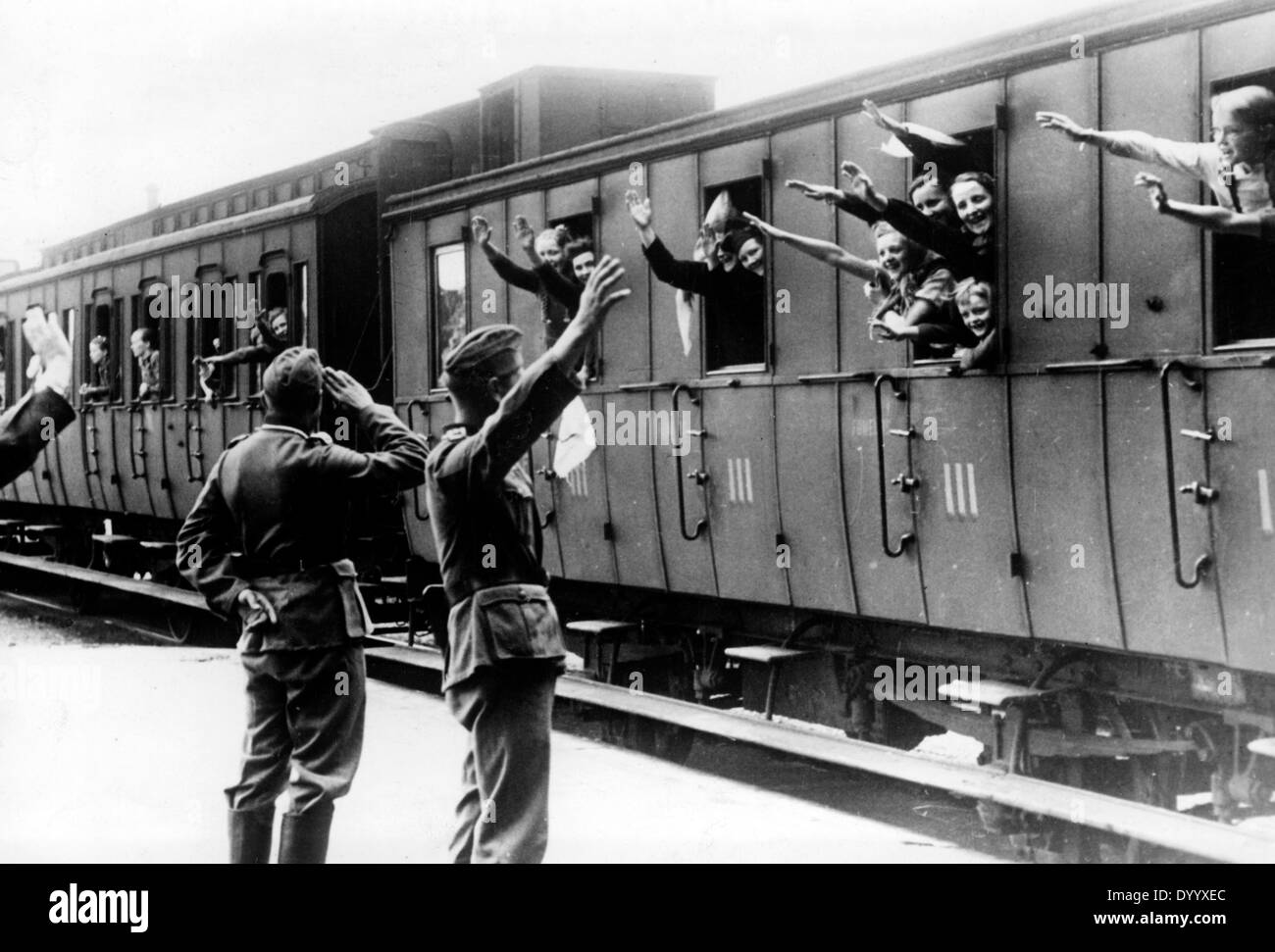 Deutsche internierte nach ihrer Freilassung in Frankreich, 1940 Stockfoto