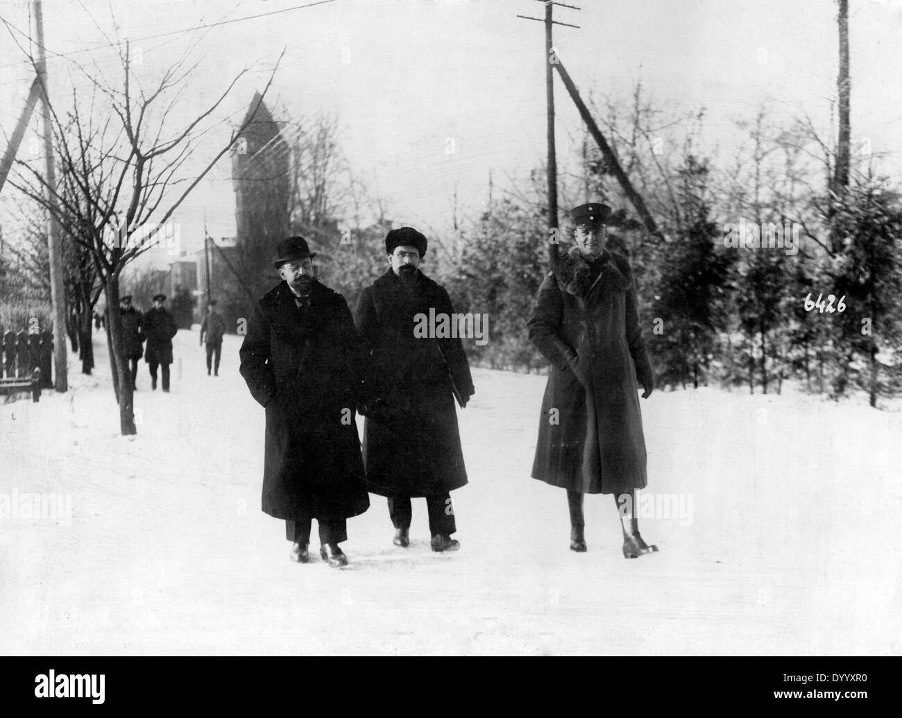 Russischen Delegierten Joffe und Kameneff in Brest-Litowsk, 1918 Stockfoto