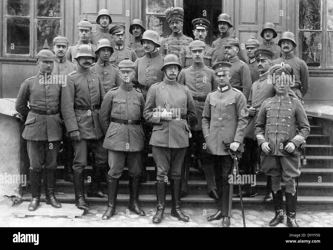 Das Offizierskorps des deutschen kaiserlichen Befehls in Minsk, 1918 Stockfoto