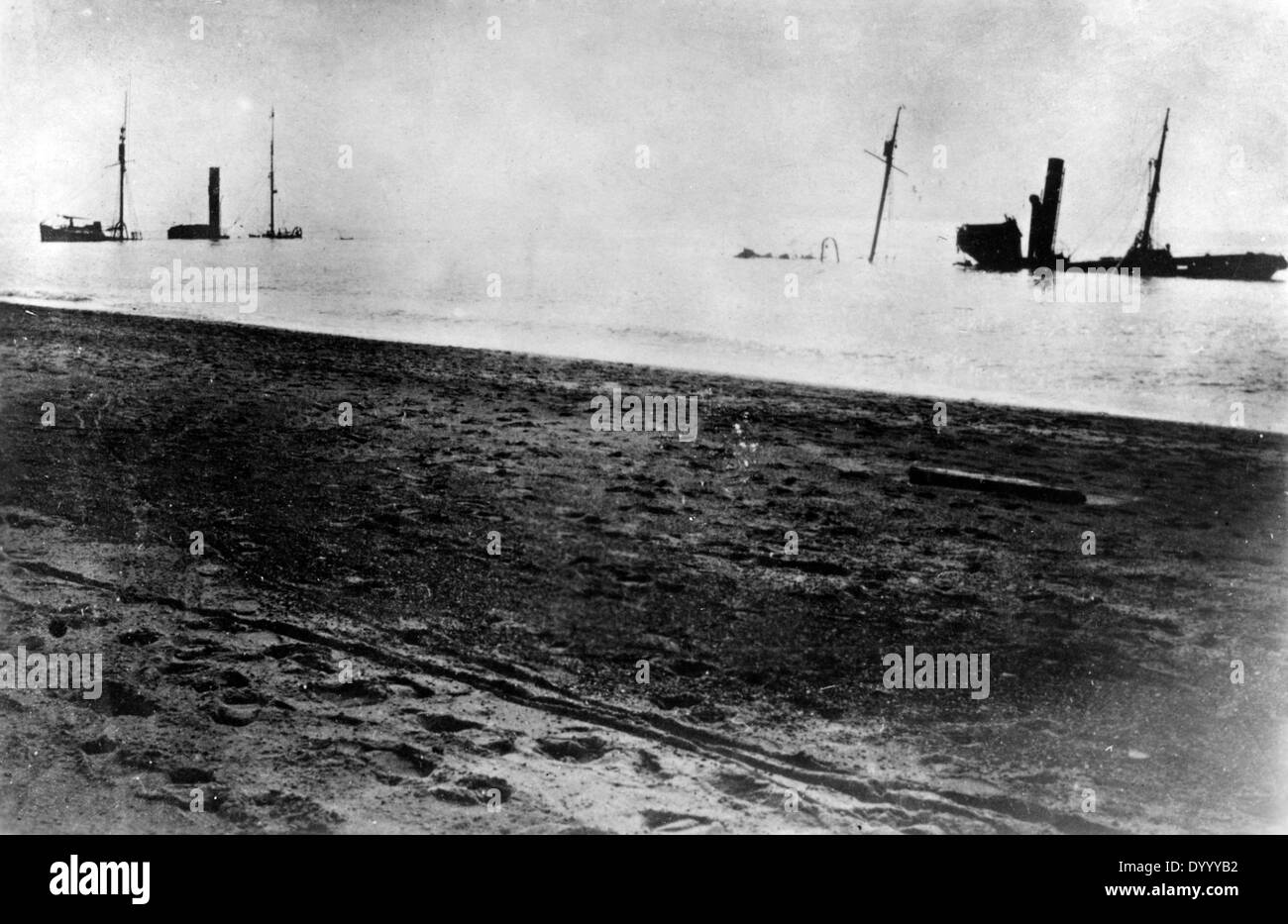 Versunkenen deutschen Schlachtschiffe während des ersten Weltkrieges Stockfoto