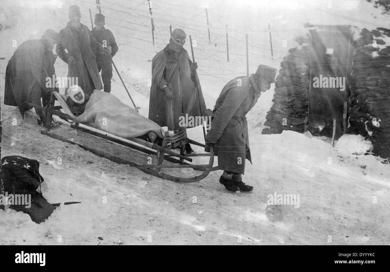 Transport von verwundeten Soldaten, 1915 Stockfoto