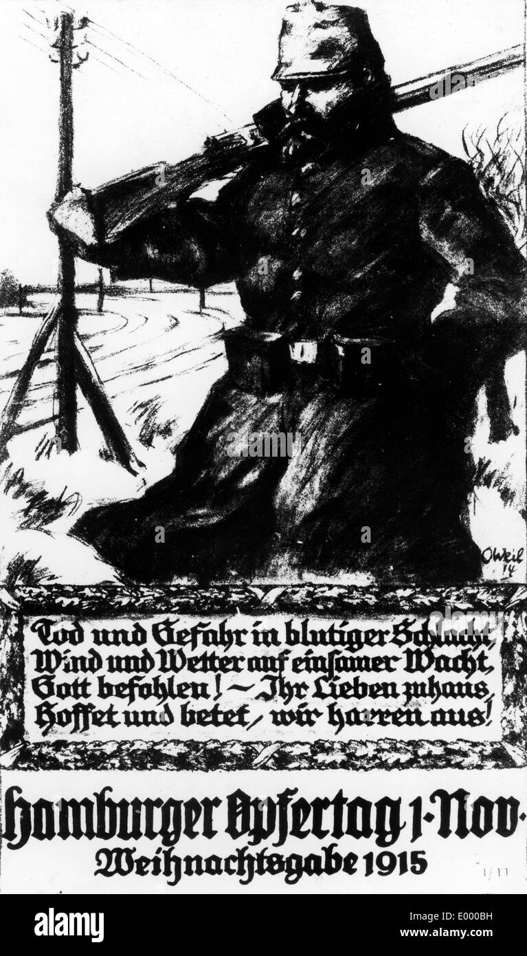 Poster mit einer idealisierten deutscher Soldat, 1915 Stockfoto