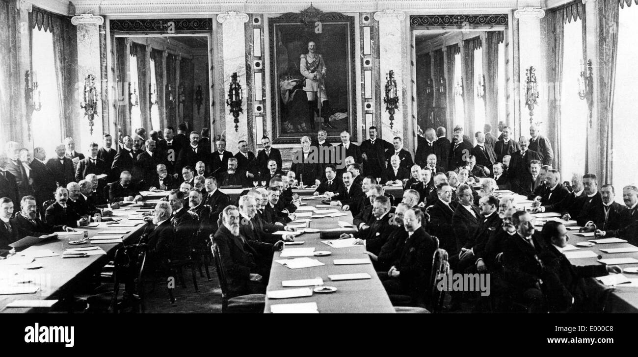 Treffen von Unternehmern und Politikern in Berlin, 1915 Stockfoto