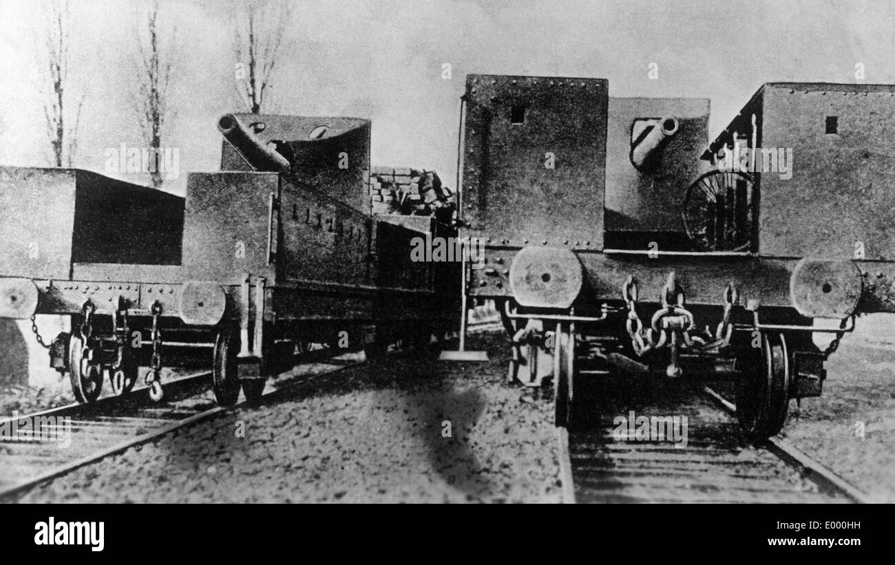 Englisch gepanzerte Züge, 1915 Stockfoto