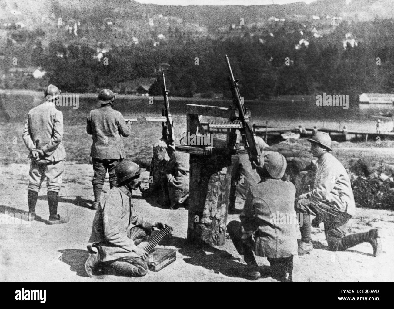 Maschinengewehre für Flak Verteidigung, 1916 Stockfoto