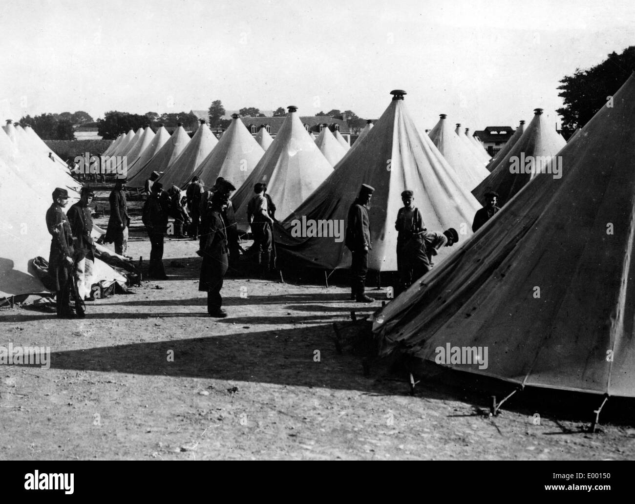 Französische Kriegsgefangenenlager machte der Zelte Stockfoto
