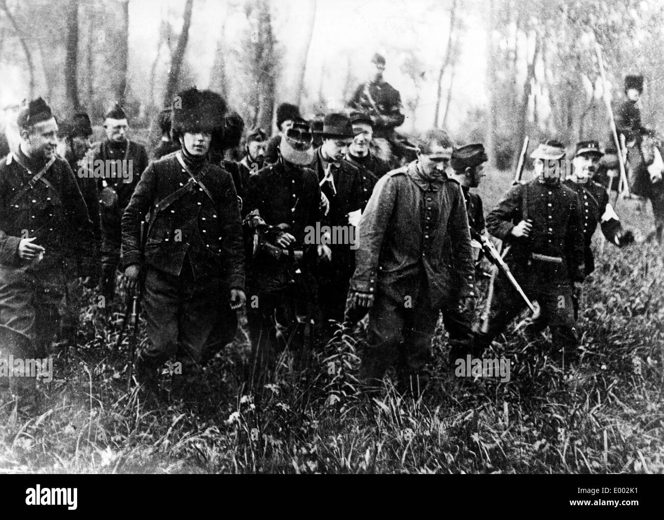 Deutscher Kriegsgefangener in Belgien, 1914 Stockfoto