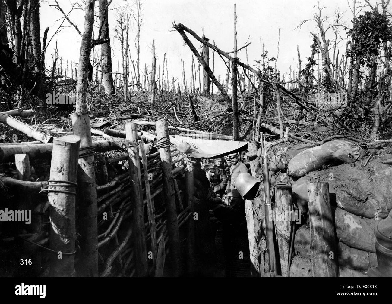 Deutschen Graben in den Vogesen während des ersten Weltkrieges Stockfoto