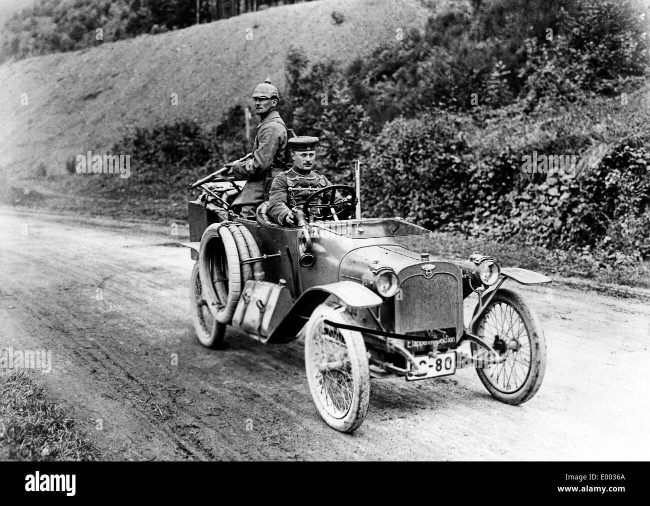 Deutsche Soldaten auf Patrouille in den Vogesen, 1914 Stockfotografie