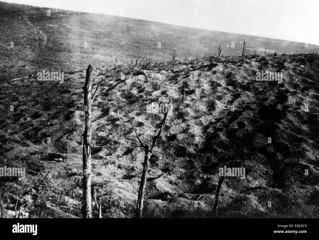 Ehemalige Schlachtfeld in der Nähe von Fort Douaumont, 1927 Stockfoto