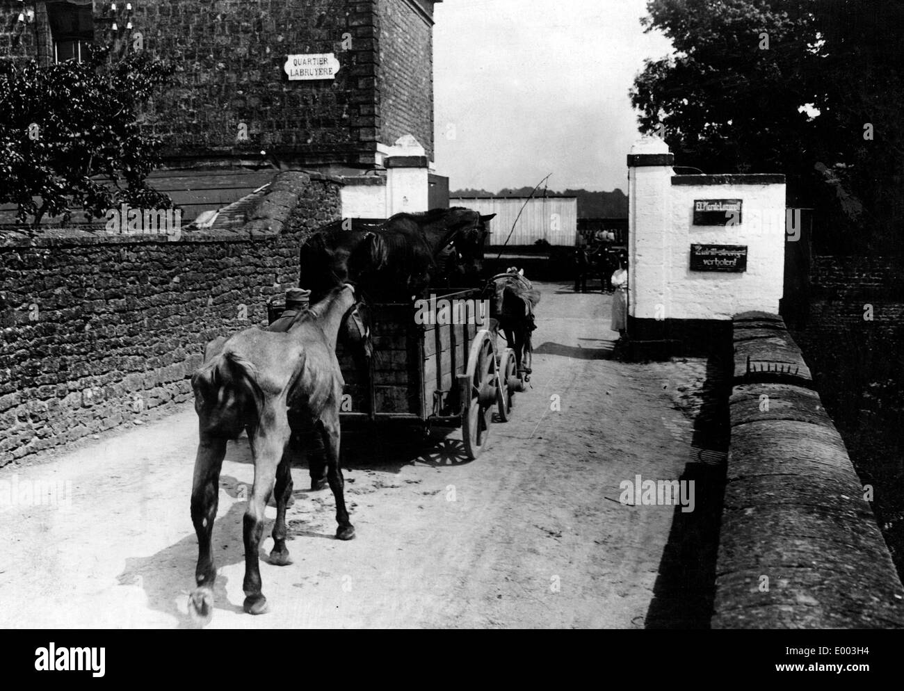 Eingang des Tierarztes-Station an der Westfront, 1917 Stockfoto